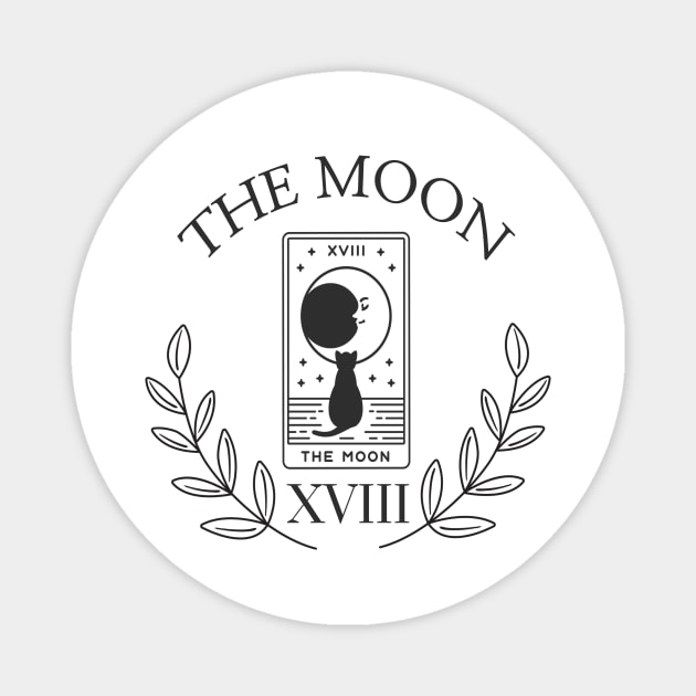 minimalistic the moon tarot Magnet by grafitytees